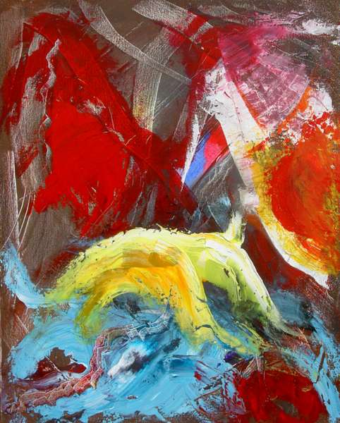 Licht hinter der Fassade | 2005 | 40x50cm | Schnellexperiment mit Spachteltechnik