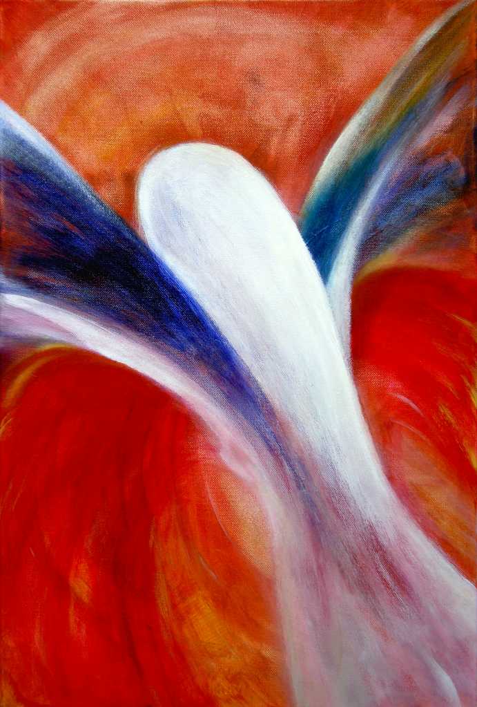 Engel der Libellen | 2006 | 40x60cm | Dieses Gemälde entstand zum Frühlingsanfang - dem Geburtstag meiner Frau am 20.März.