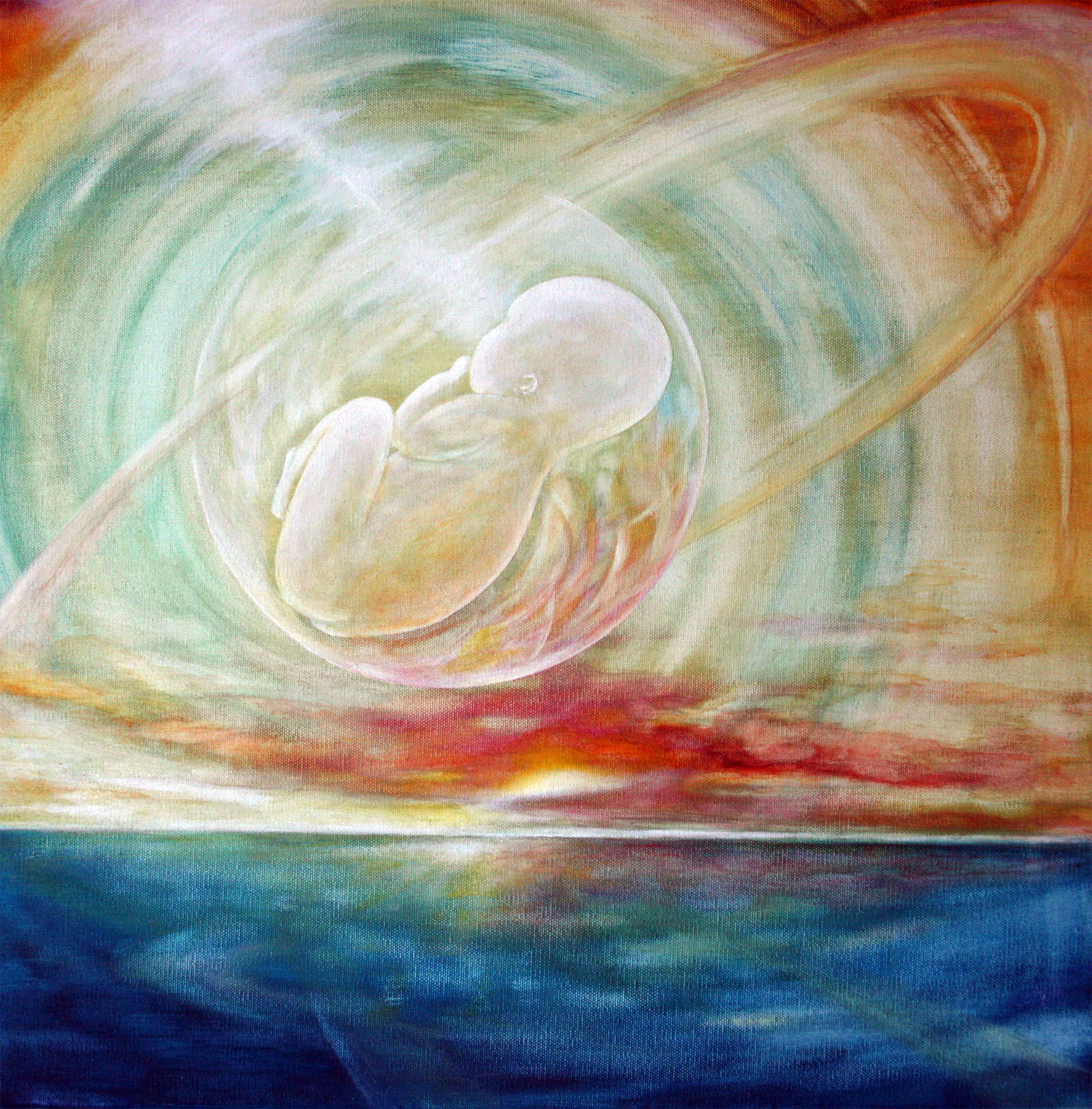 Planet Baby | 2007 | 50x50cm | Ein Leben fängt an – wir freuen uns auf unser Enkelkind Philip