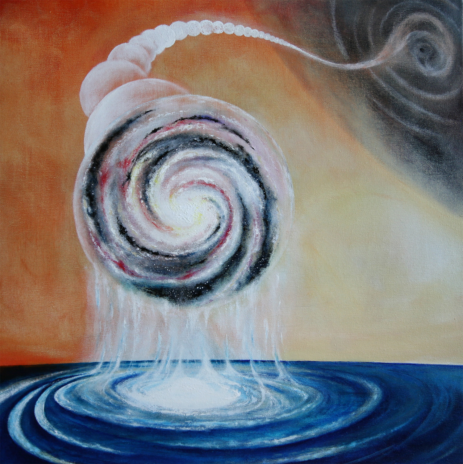 Multiversum | 2011 | 50x50cm | Universaler Beginn, universales Ende. Wer sind wir, woher kommen wir, wohin gehen wir? Und vor allem, worin leben wir ...?